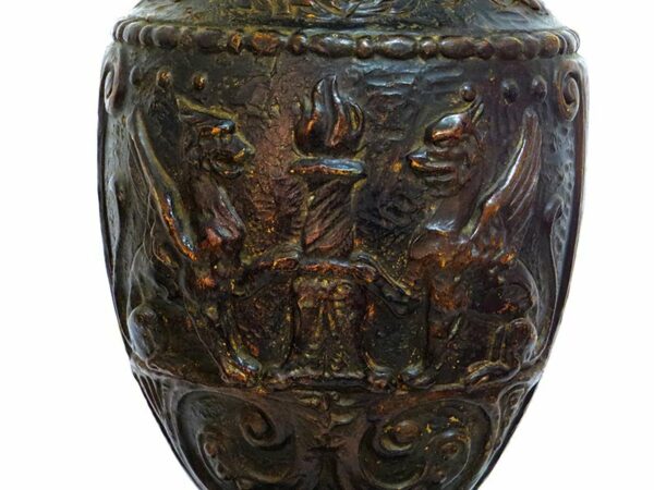 STAROZITNA-KERAMICKA-VAZA-A-PODSTAVEC-SLOUP-JOHANN-MARESCH-TERRACOTTA