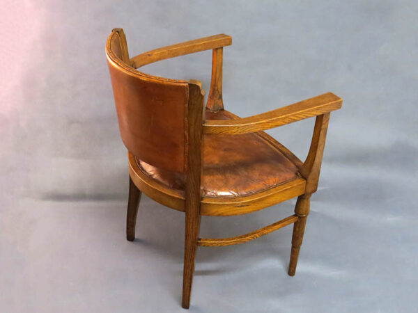 STAROZITNE-ART-DECO-DESIGN-KRESLO-DUB-MASIV-KUZE