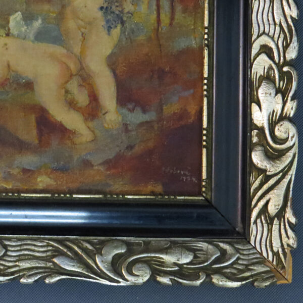 starozitny obraz malirka miloslava vrbova stefkova putti vinobrani