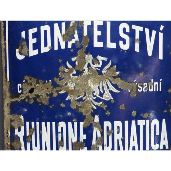 starozitna smaltovana cedule - riunione adriatica